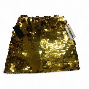 Tipsy Elves Shimmering Gold Mini Skirt